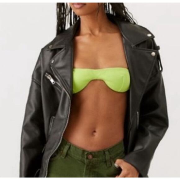 Urban Outfitters Out from Under Bright Green Corduroy Bra 32 34A M New - Picture 2 of 7